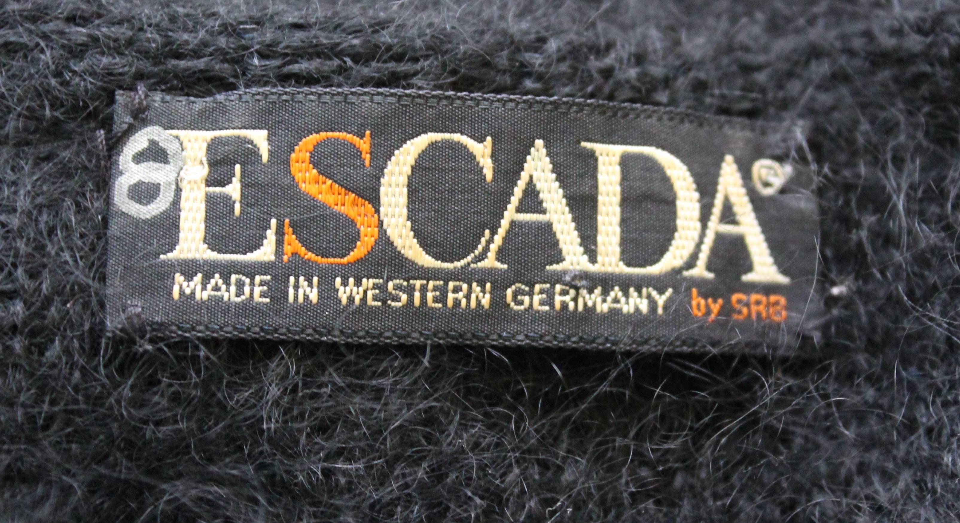 Women's Escada Black Mohair Sweater with Sequins, circa 1980s  For Sale