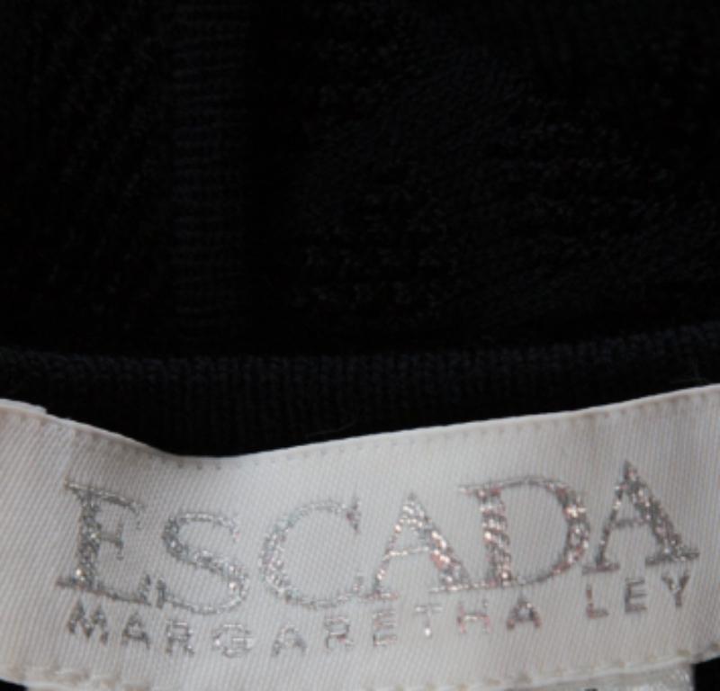 Escada Schwarzes perforiertes Strickwoll-Top L im Angebot 1