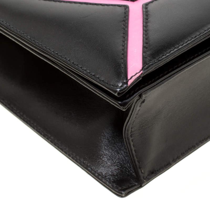 Escada Black/Pink Leather Shoulder Bag For Sale 6