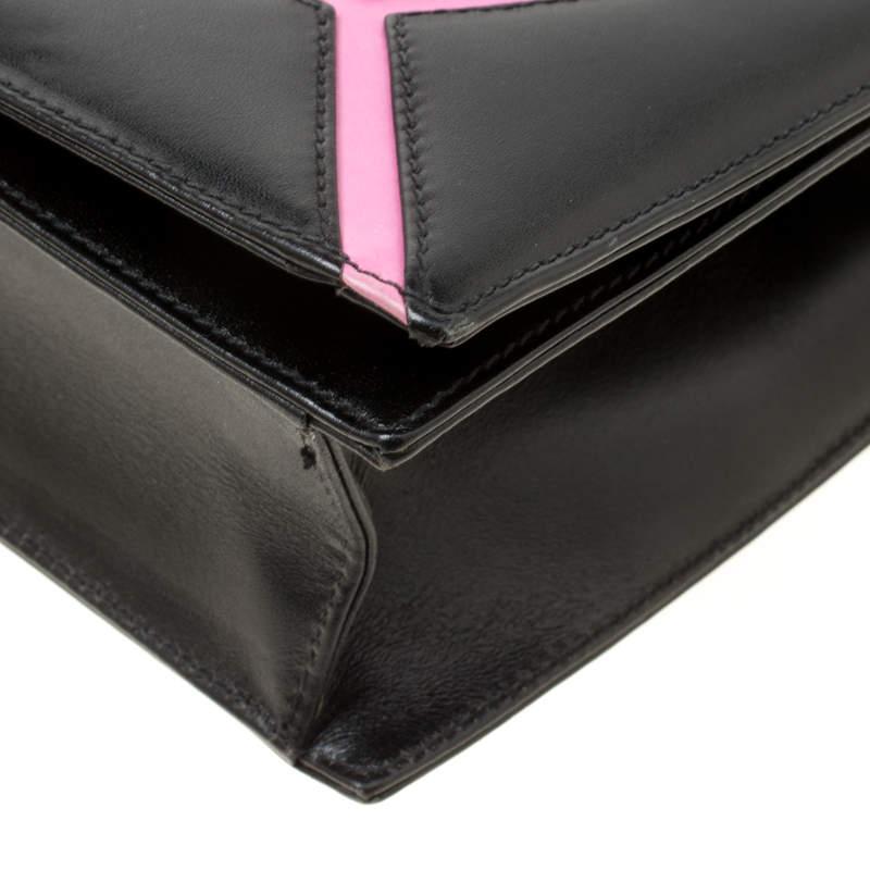 Escada Black/Pink Leather Shoulder Bag For Sale 2