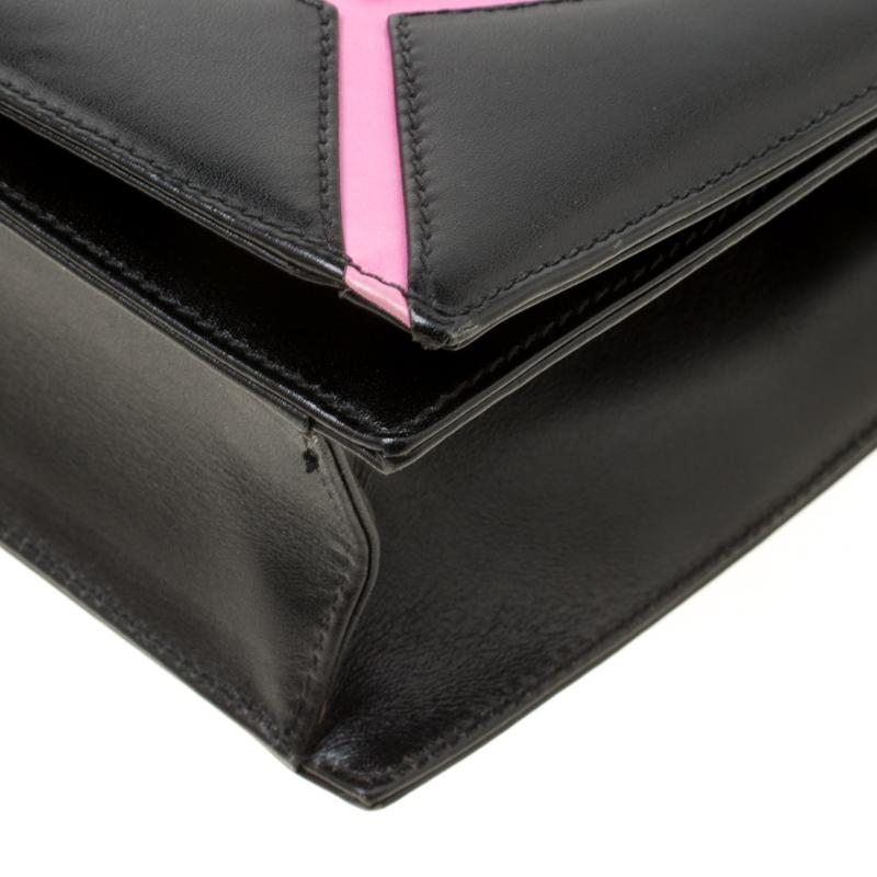 Escada Black/Pink Leather Shoulder Bag 3