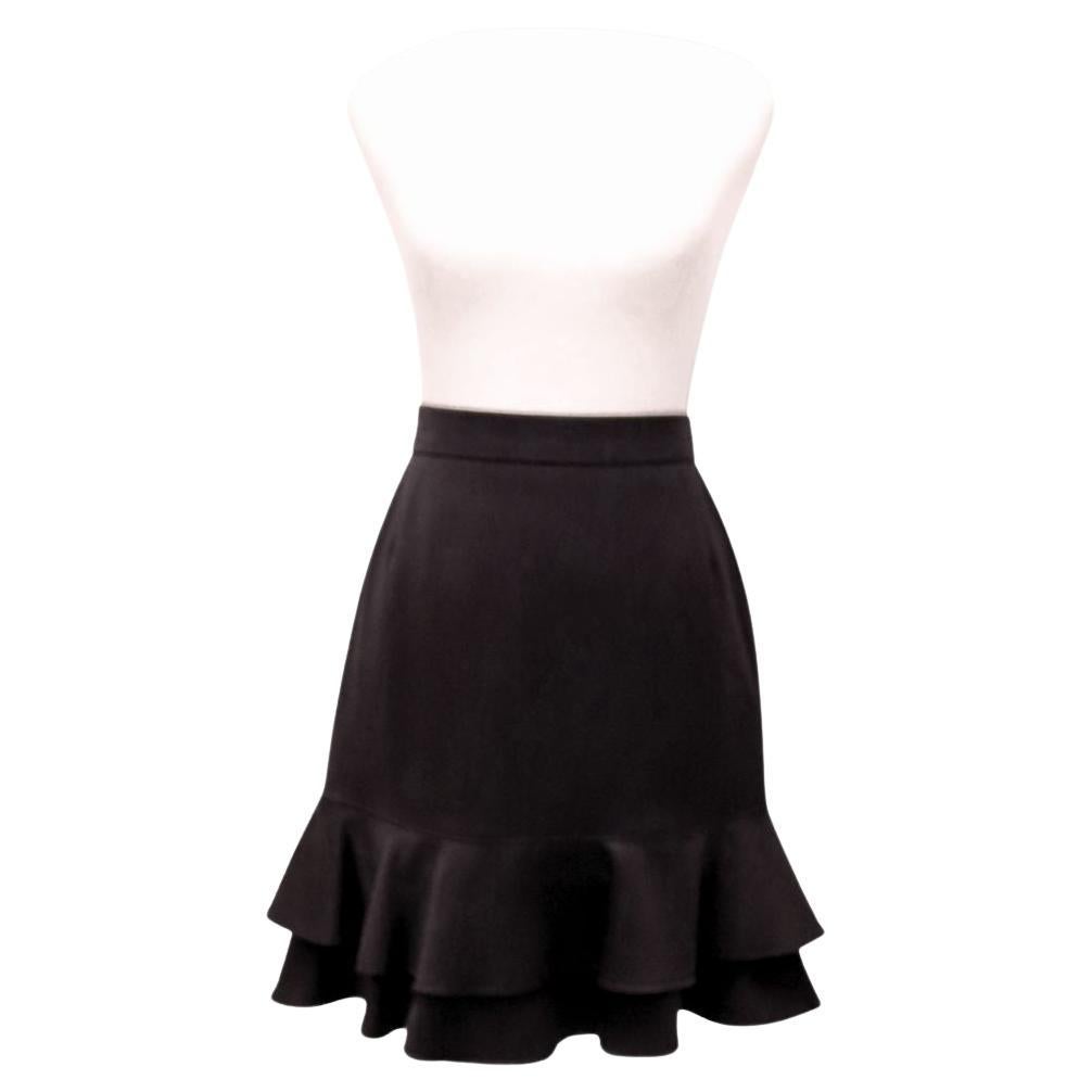Escada Black Ruffled Hem Skirt - EU 38