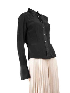 Escada Black Silk Long Sleeves Shirt Size S