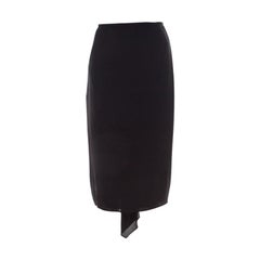Escada Black Silk Ruched Back Asymmetric Pencil Skirt M