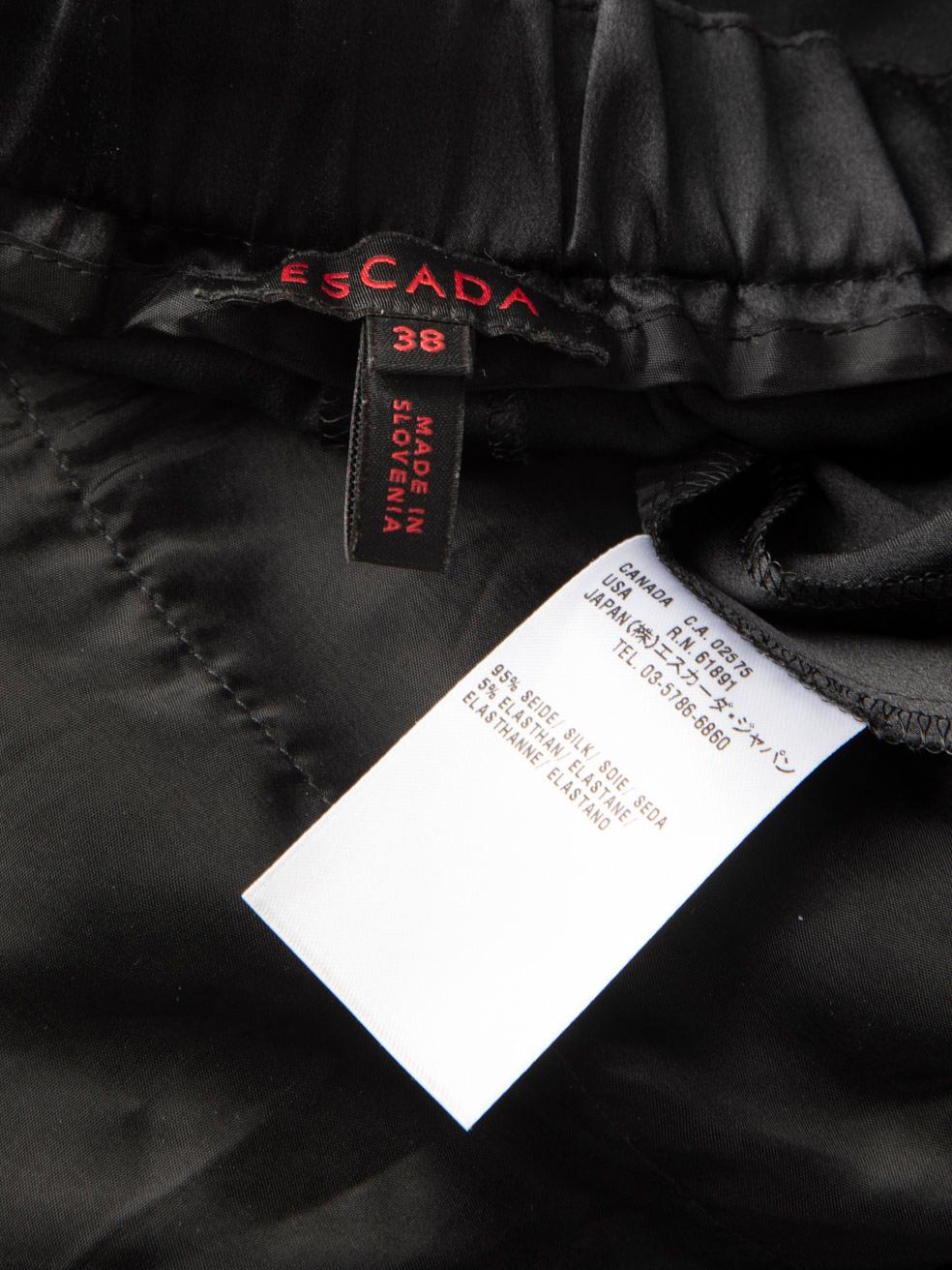 Escada Black Silk Tapered Trousers Size M For Sale 3