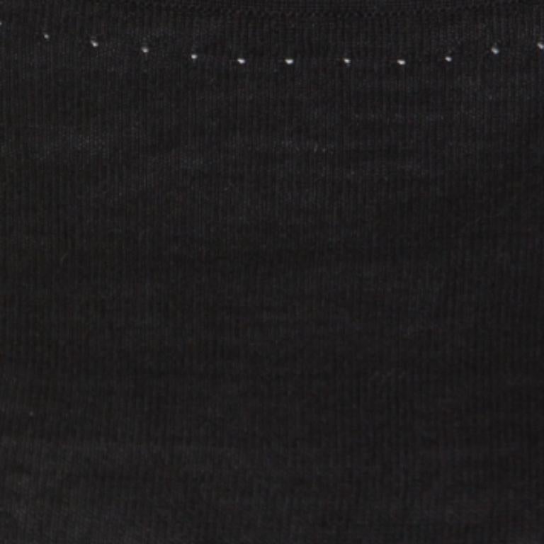 Escada - Top a maniche lunghe con ricami floreali in maglia di lana e seta nera - S in vendita 2