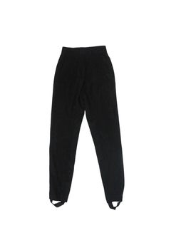 Escada Black Stirrup Pants With Gold Zippers