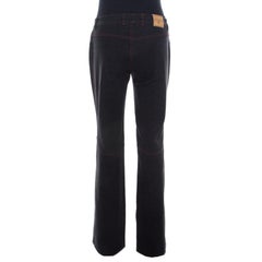 Escada Black Stretch Denim Dragon Embroidered Flared Jeans M