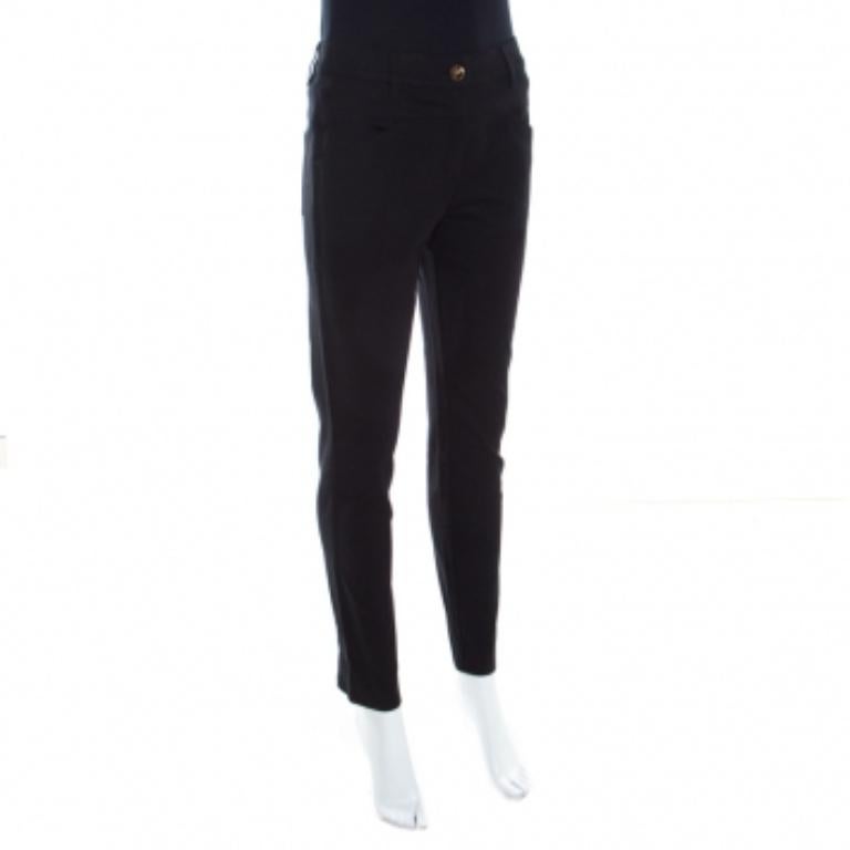 Escada Jeans a gamba dritta Teresa in denim elasticizzato nero S In condizioni buone in vendita a Dubai, Al Qouz 2