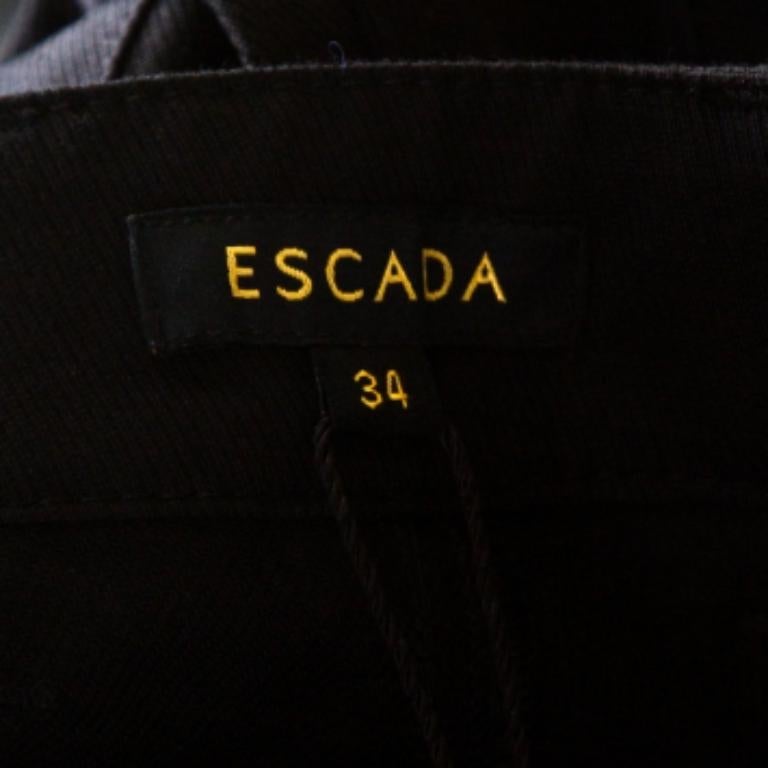 Escada Jeans a gamba dritta Teresa in denim elasticizzato nero S in vendita 1