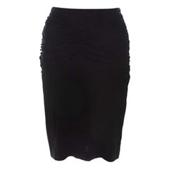 Escada Black Stretch Jersey Waist Drape Detail Skirt M