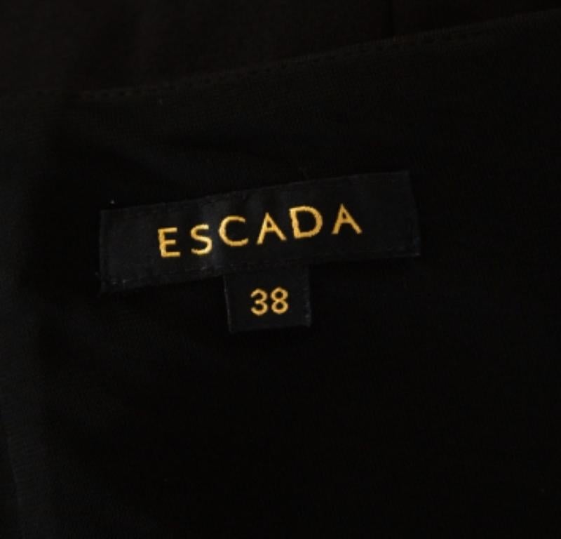 Nero Escada Gonna a matita Runia nera in maglia elasticizzata con pieghe sul davanti XL in vendita