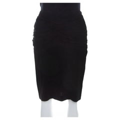 Escada Negro Punto elástico Acanalado Detalle Trenzado Falda Edona M