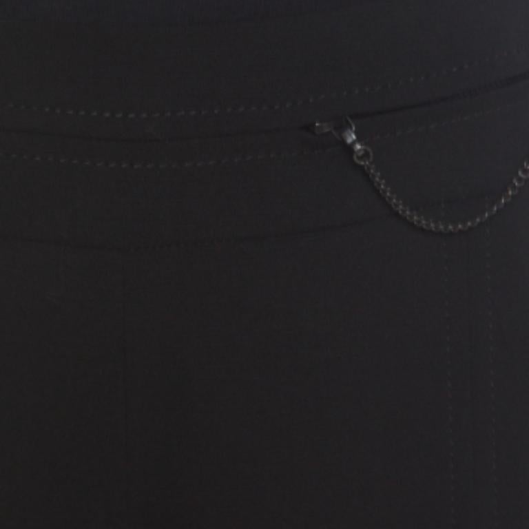 Donna Escada - Pantaloni a vita alta in crepe di lana elasticizzata con dettaglio a fessura - L. in vendita