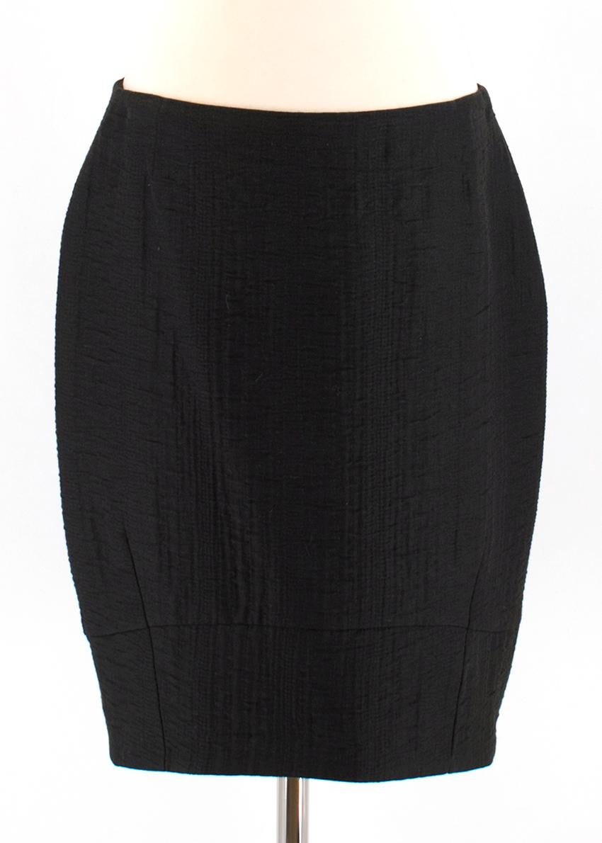 Escada Black Textured Jacket & Skirt Size US 6 In Excellent Condition For Sale In London, GB
