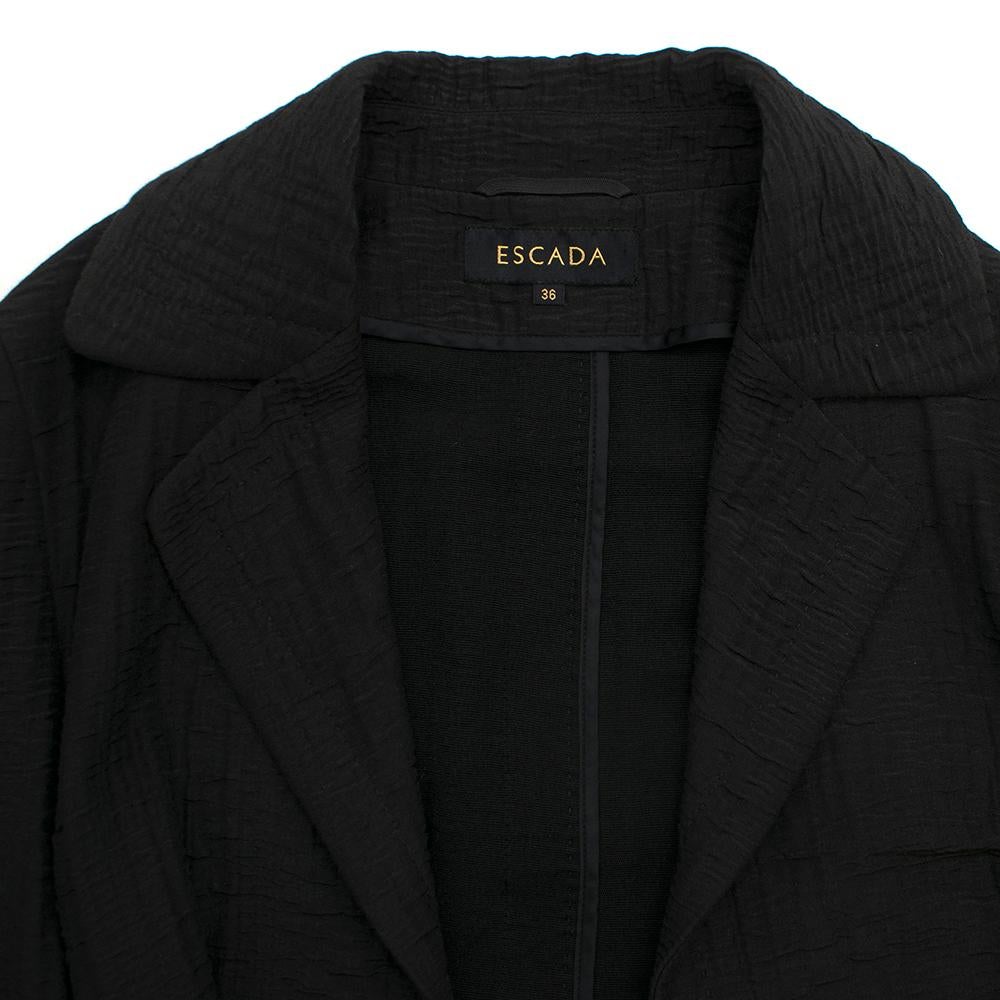 Women's Escada Black Textured Jacket & Skirt Size US 6 For Sale