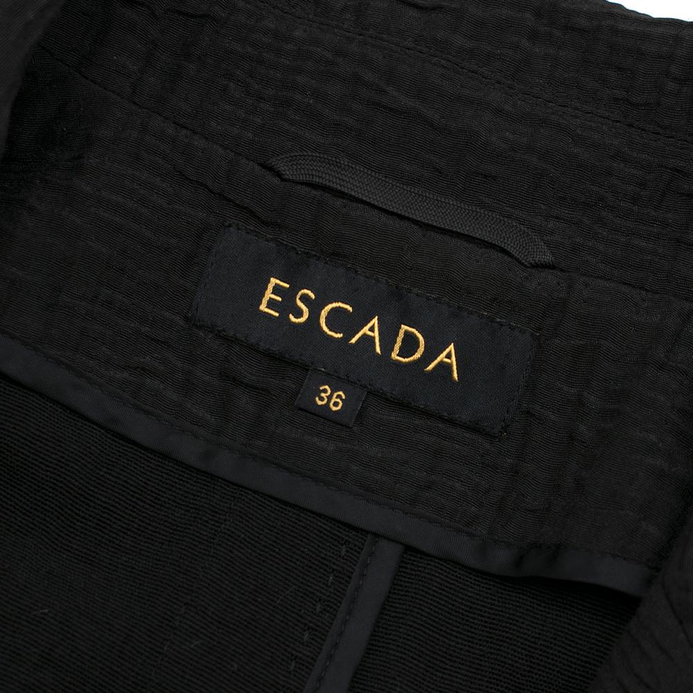 Escada Black Textured Jacket & Skirt Size US 6 For Sale 1
