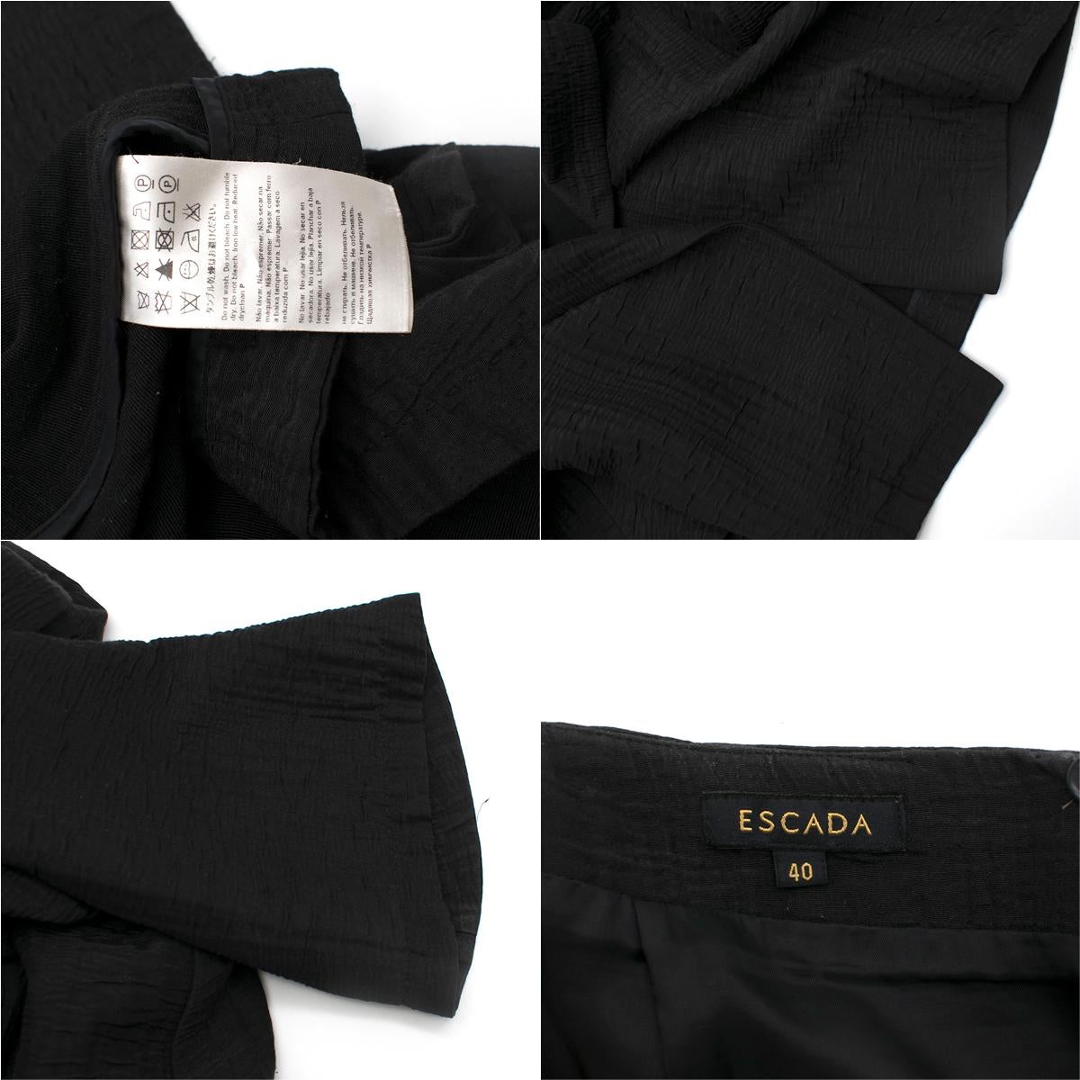 Escada Black Textured Jacket & Skirt Size US 6 For Sale 3