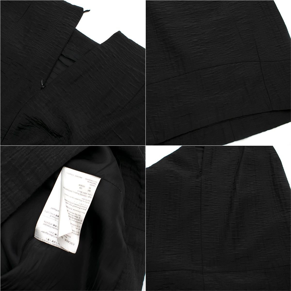 Escada Black Textured Jacket & Skirt Size US 6 For Sale 4