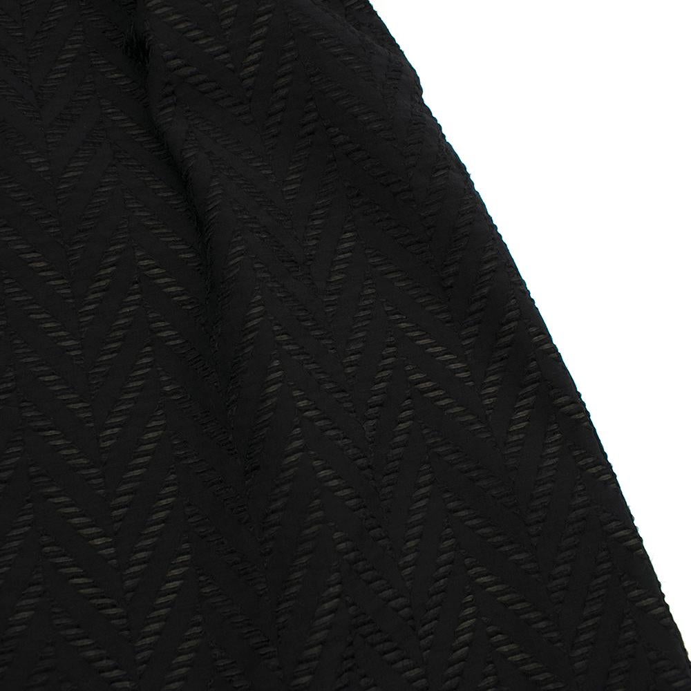 Escada Black Textured Midi Shift Virgin Wool Dress - Size US 6 For Sale 1