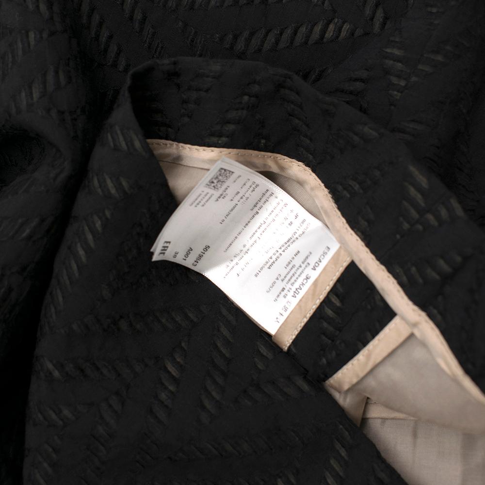 Escada Black Textured Midi Shift Virgin Wool Dress - Size US 6 For Sale 2