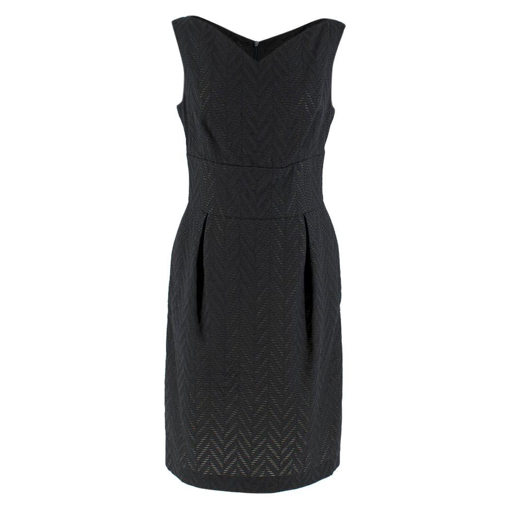 Escada Black and White Silk Blend Abstract Houndstooth Cocktail Dress ...