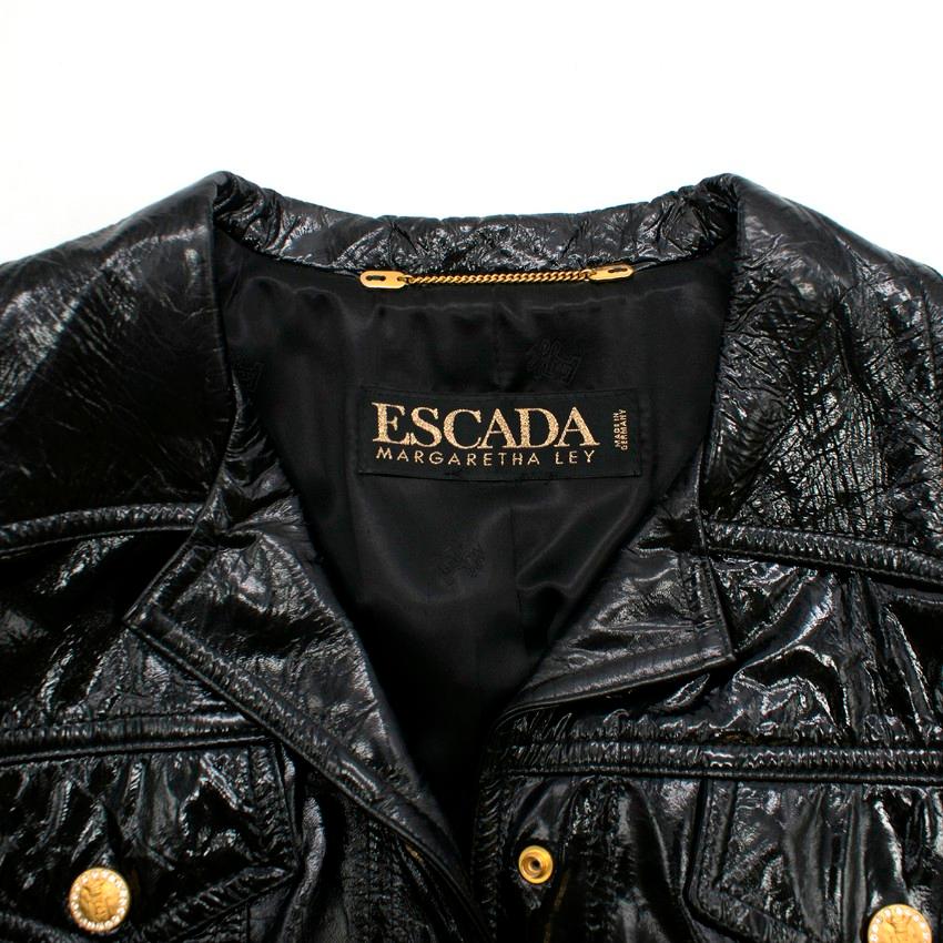 Escada Black Vinyl Jacket US 6 1