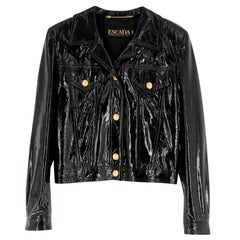 Escada Black Vinyl Jacket US 6