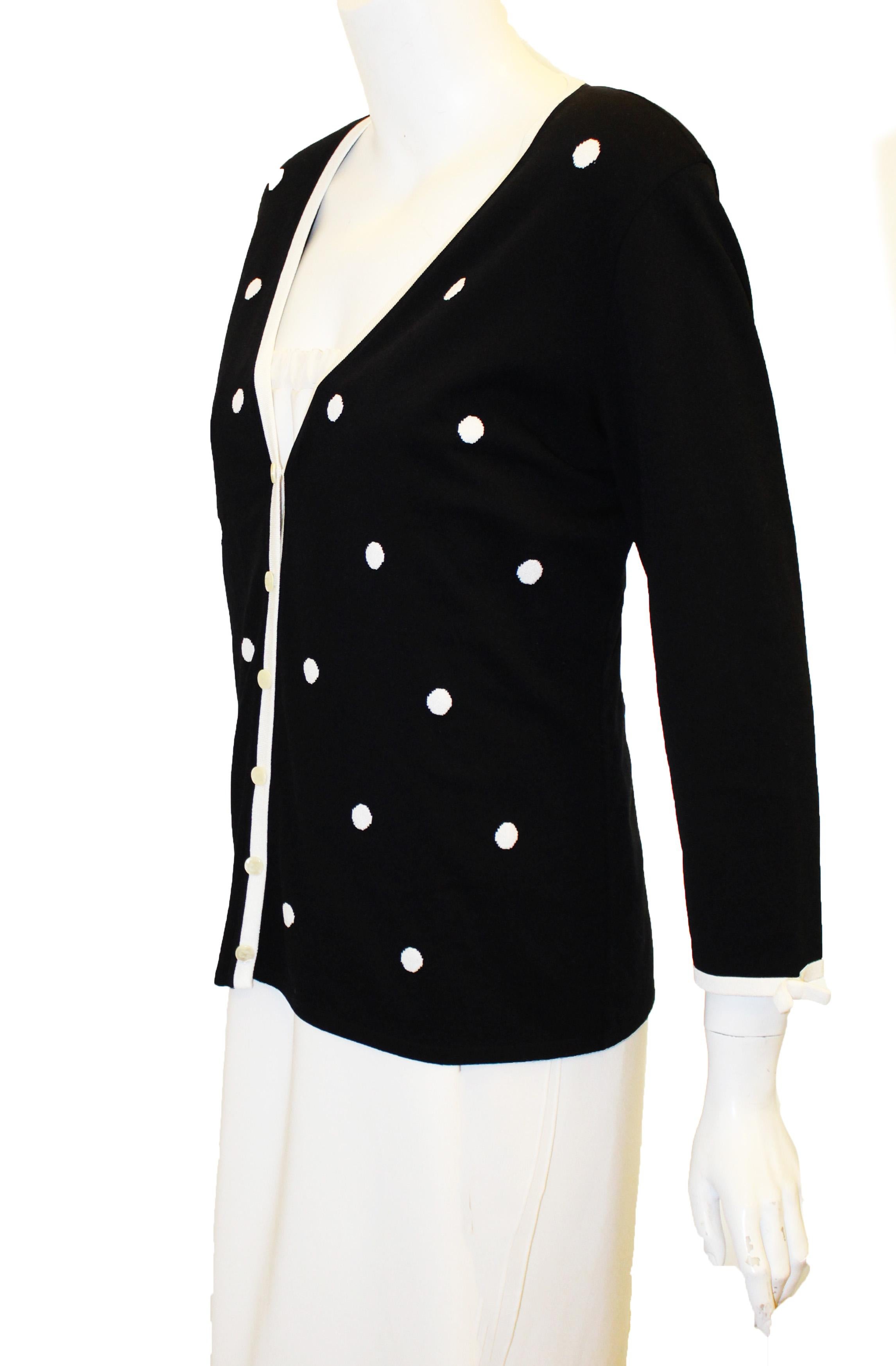 Women's Escada Black & White Cardigan Style Jacket For Sale