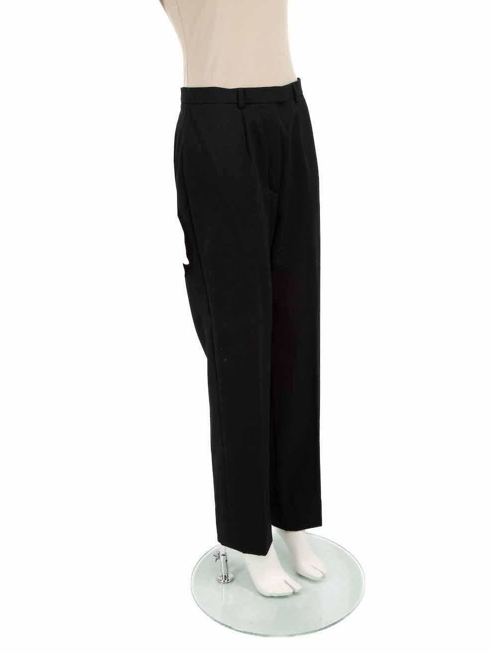 CONDITION is Very good. Hardly any visible wear to trousers is evident on this used Escada designer resale item.
 
 
 
 Details
 
 
 Black
 
 Wool
 
 Trousers
 
 Straight leg
 
 High rise
 
 Fly zip, hook and button fastening
 
 
 
 
 
 Made in