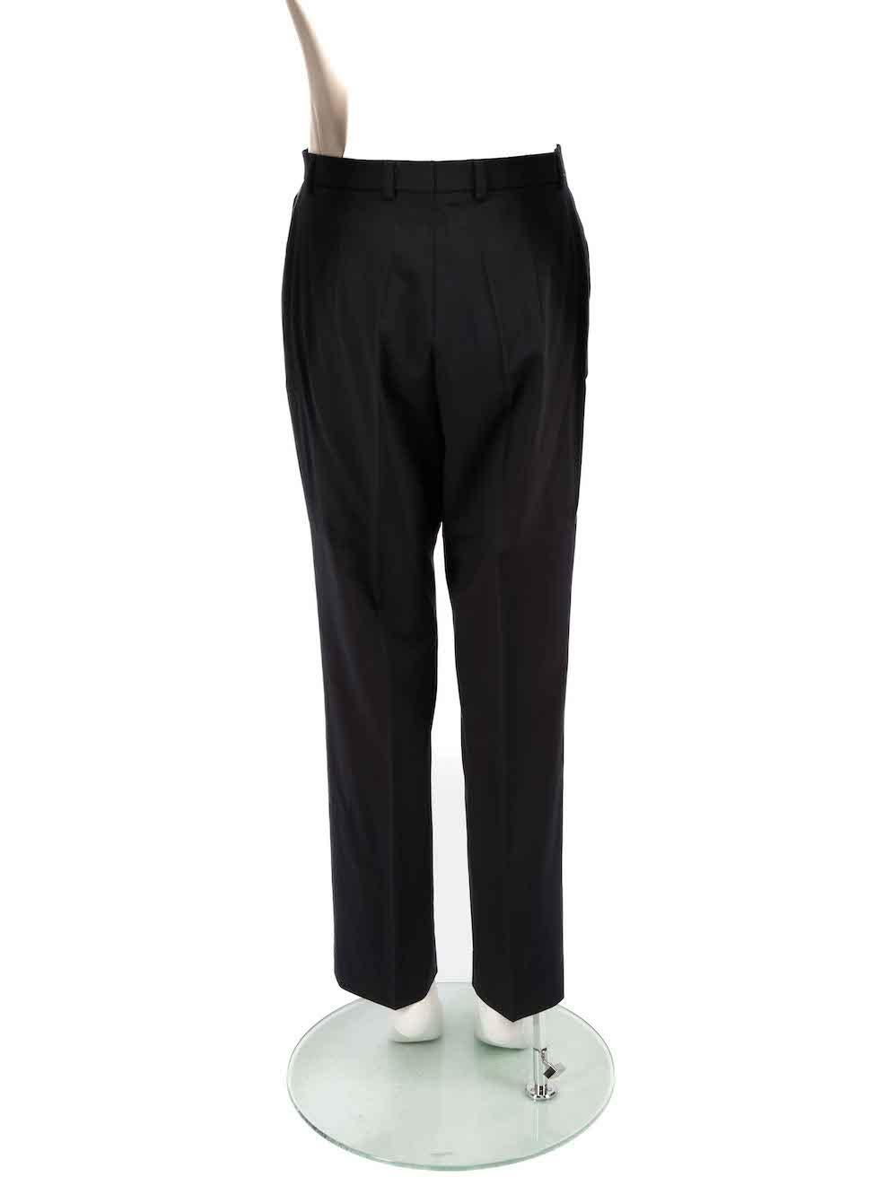Escada Black Wool Logo Charm Detail Trousers Size S In Good Condition For Sale In London, GB