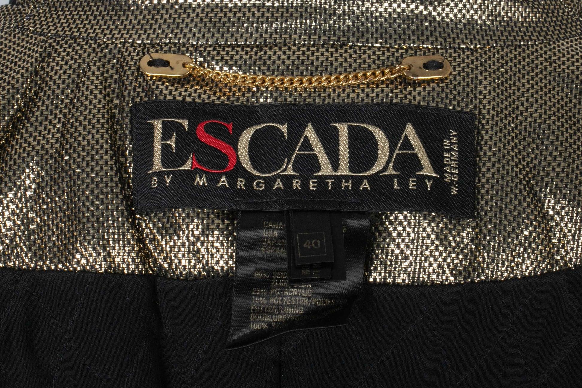 Escada Blended Silk and Golden Lurex Coat For Sale 5
