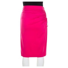 Escada Blossom Pink Jersey Ruched Side Detail Skirt L