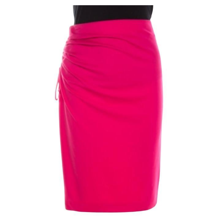 Escada Blossom Pink Jersey Ruched Side Detail Skirt L