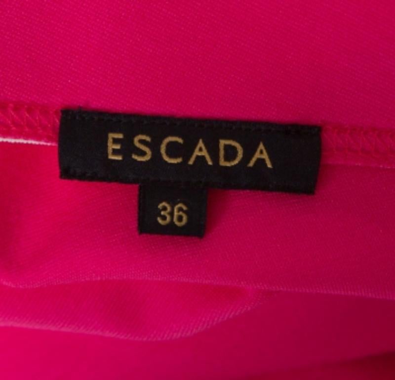 Escada Blossom Falda de punto rosa con detalle lateral fruncido M Rosa en venta
