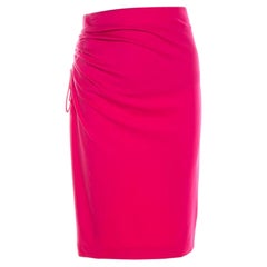 Escada Blossom Pink Jersey Ruched Side Detail Skirt M