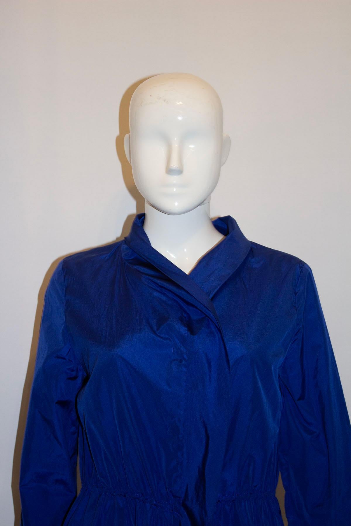 Women's or Men's Escada Blue Silk Jacket For Sale