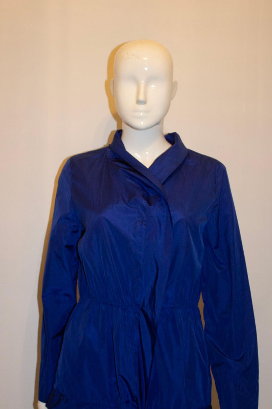 Escada Blue Silk Jacket For Sale 2