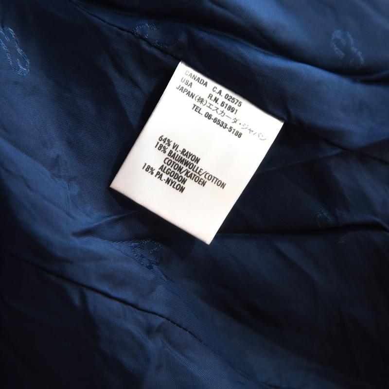 Escada Blue Textured Fringed Edge Button Embellished Boucle Jacket XL 1