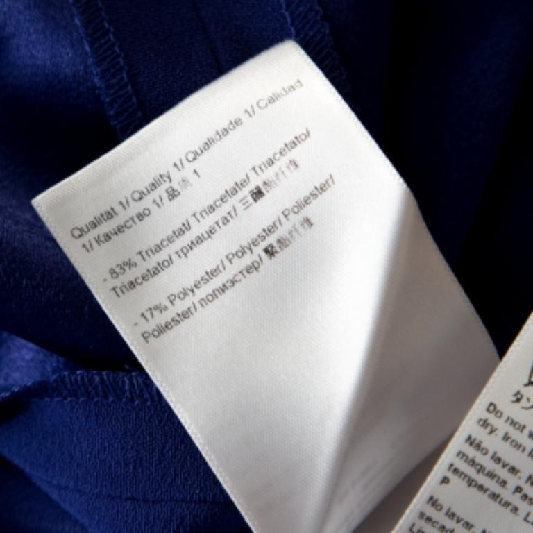 Escada Pantaloni Tovah a vita alta in crêpe blu di Escada M. I. in vendita 1