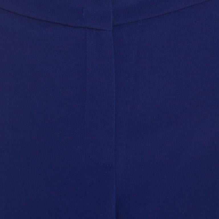 Escada Pantaloni Tovah a vita alta in crêpe blu di Escada M. I. in vendita 3
