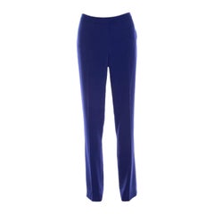 Escada Bluebell Blue Crepe High Waist Tovah Trousers M