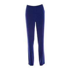 Escada Bluebell Blue Crepe High Waist Tovah Trousers M