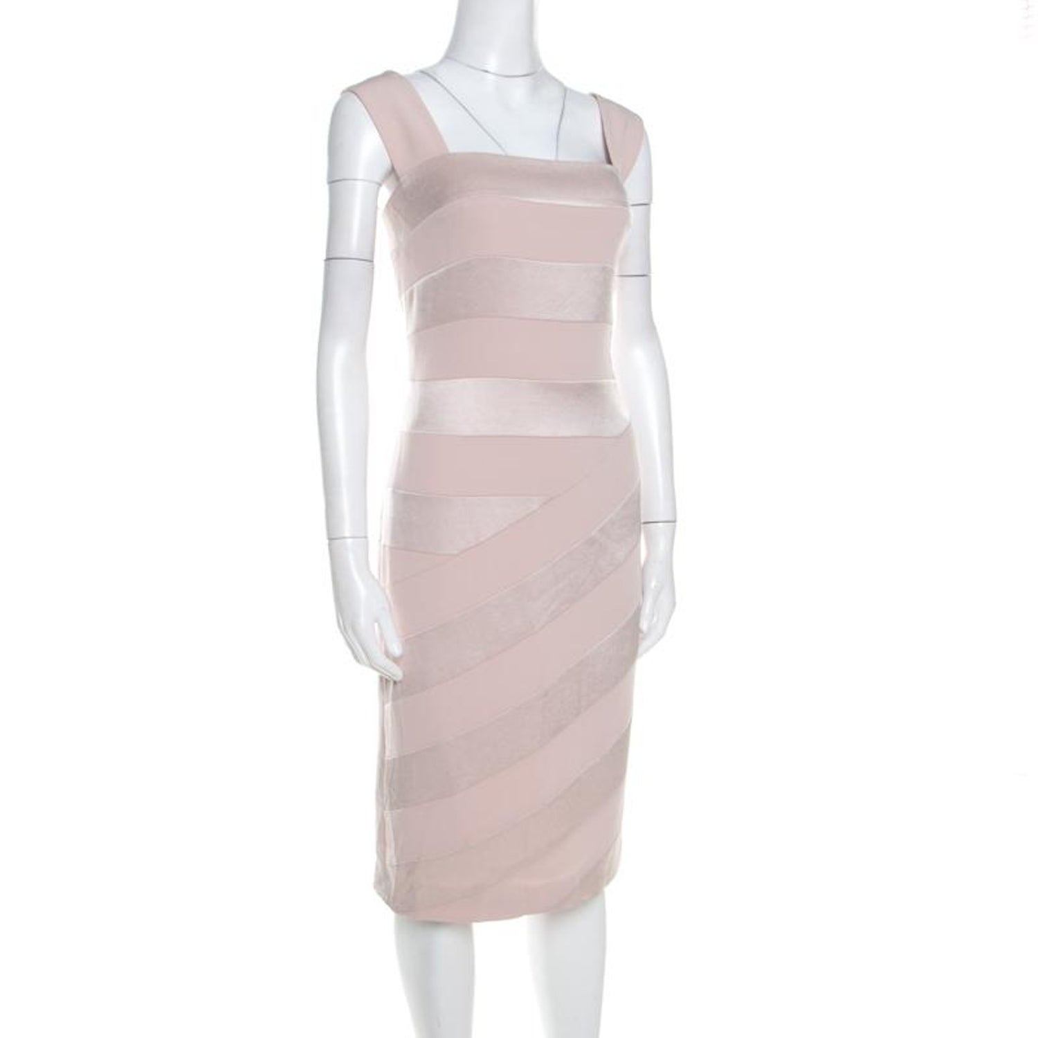 Escada Blush Pink Crepe Paneled Diantima Pencil Dress M For Sale at 1stDibs  | pink pencil dress