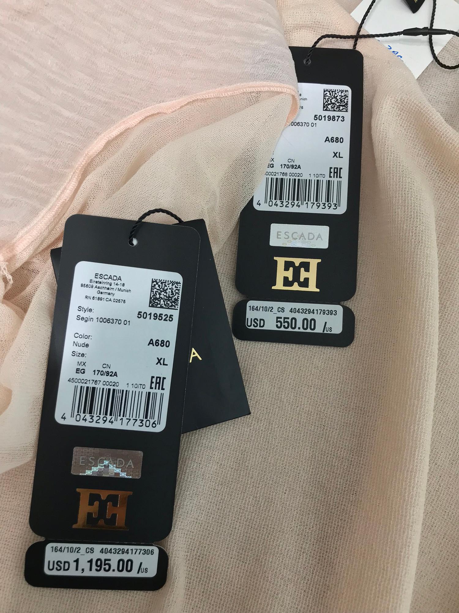 Escada Blush Pullover Twin Set geblümt Swarovski Kristall Knöpfe NWT XL 7