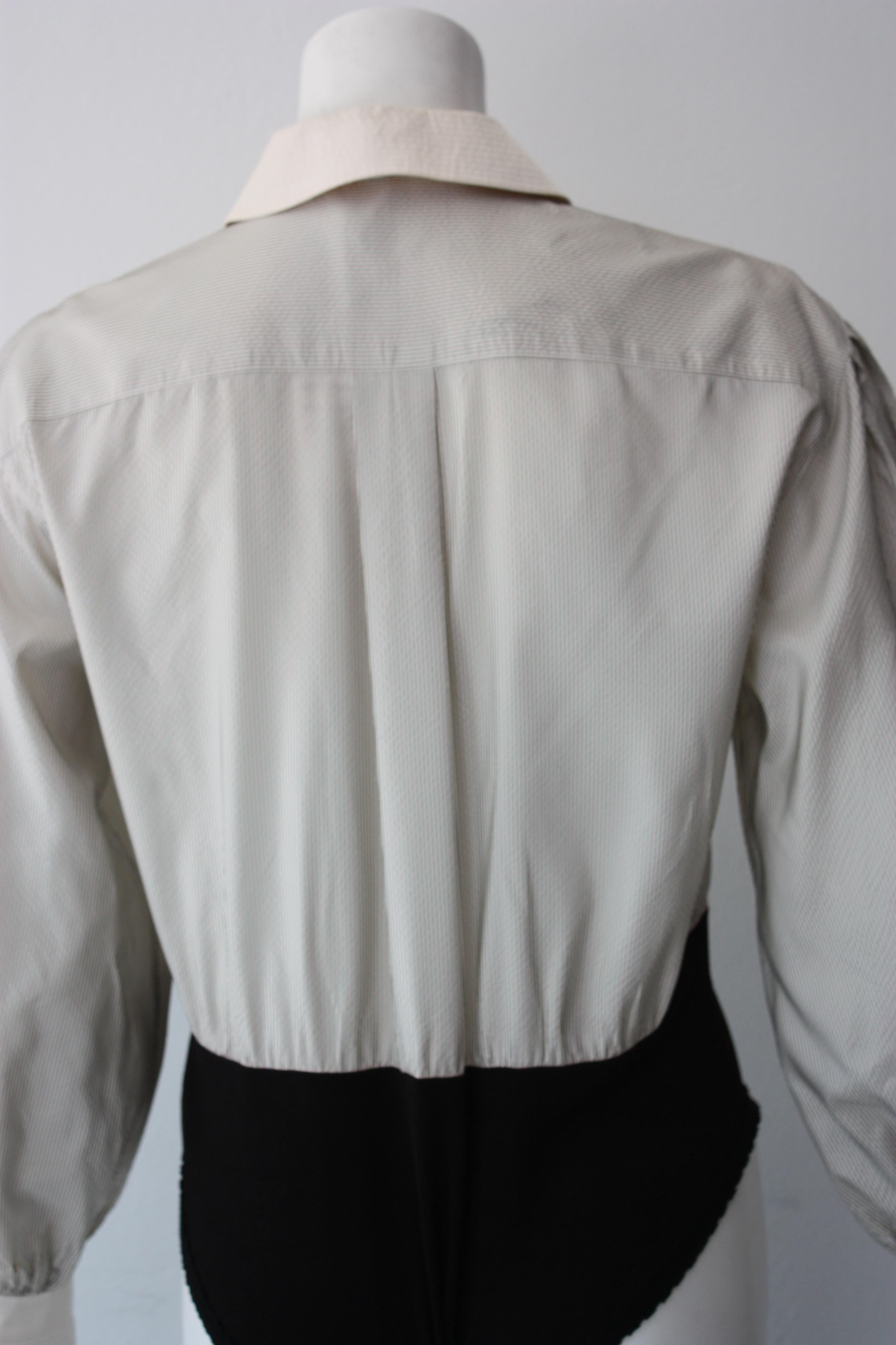 90s Vintage Escada Black and Cream Tuxedo Body Suit size Small  7