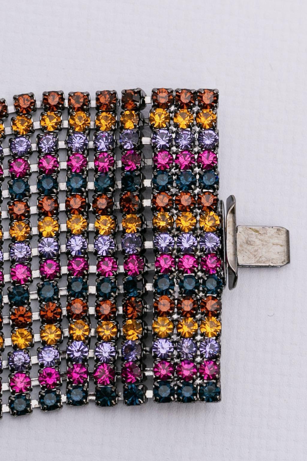 Escada bracelet with rhinestones In Excellent Condition For Sale In SAINT-OUEN-SUR-SEINE, FR