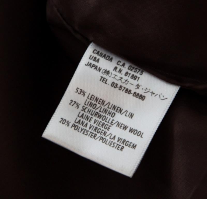 Escada Brown Pantalon large en lin et laine tressés XL Bon état - En vente à Dubai, Al Qouz 2