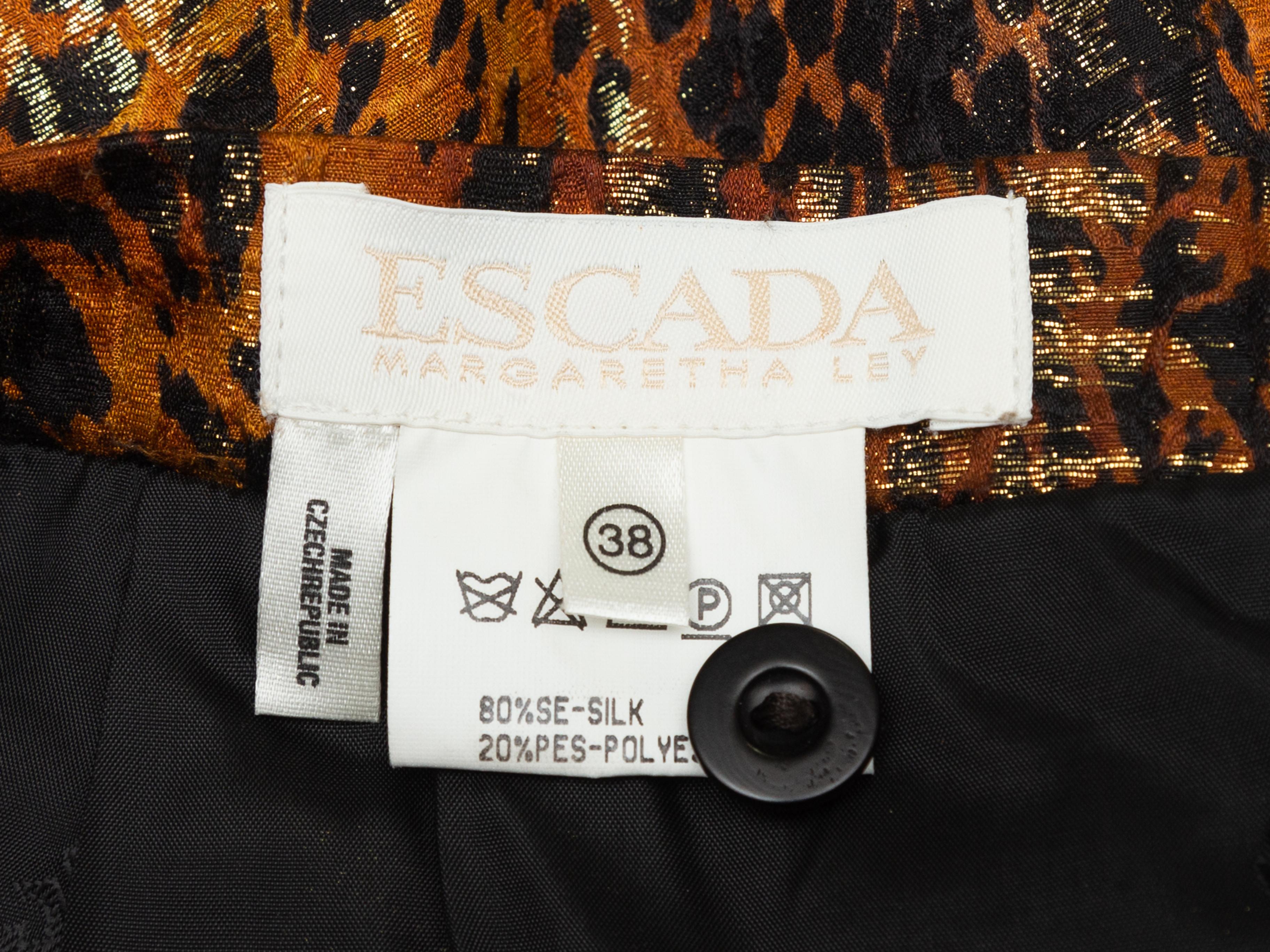 Women's Escada Brown & Black Leopard Print Skirt Suit