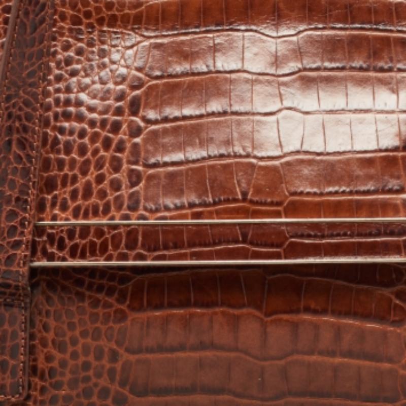 Donna Tote in pelle marrone goffrata di Escada in vendita
